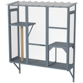 Outdoor Cat Enclosure with 2 Jumping Platforms, Gray