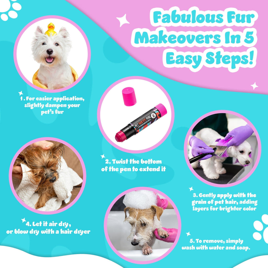 8-Color Pet Safe Temporary Hair Dye Pens