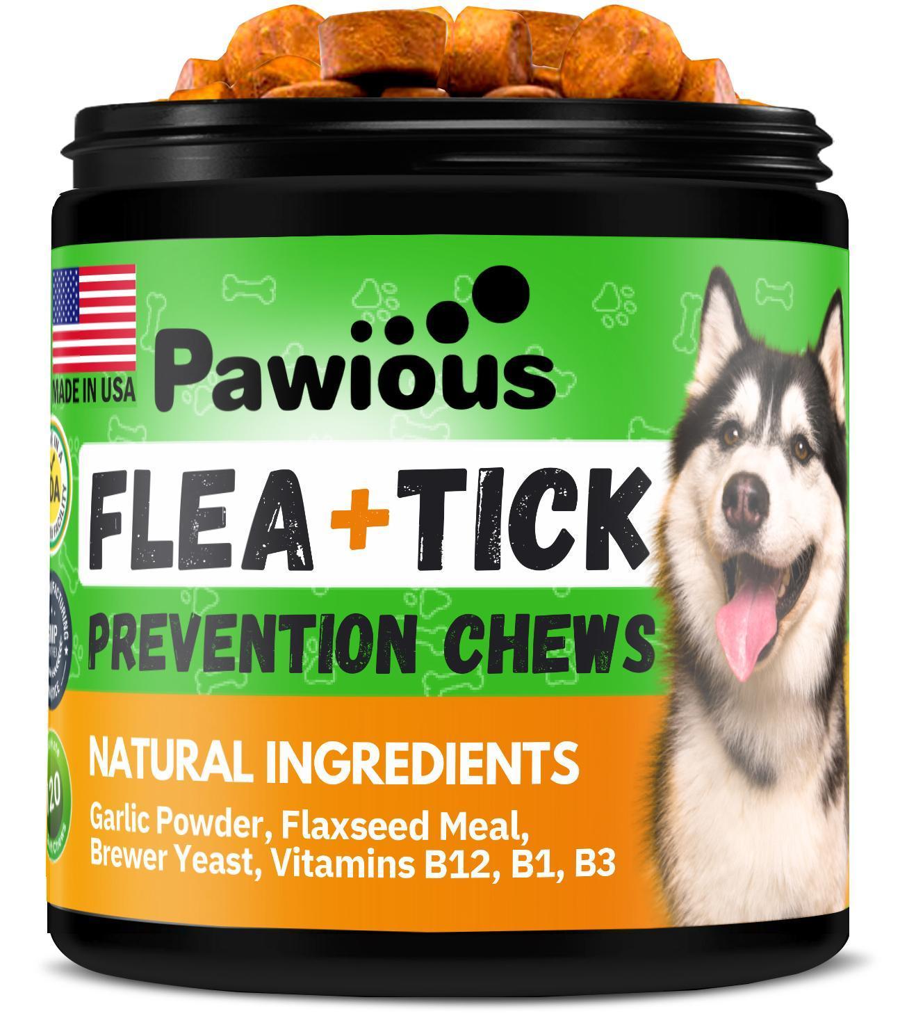 Natural Flea & Tick Prevention Chewables for Dogs, 120 Count