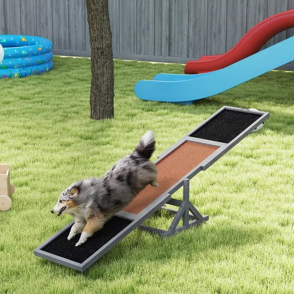 Wooden Agility Seesaw, Weather Resistant, 83 L x 16 W x 14 H