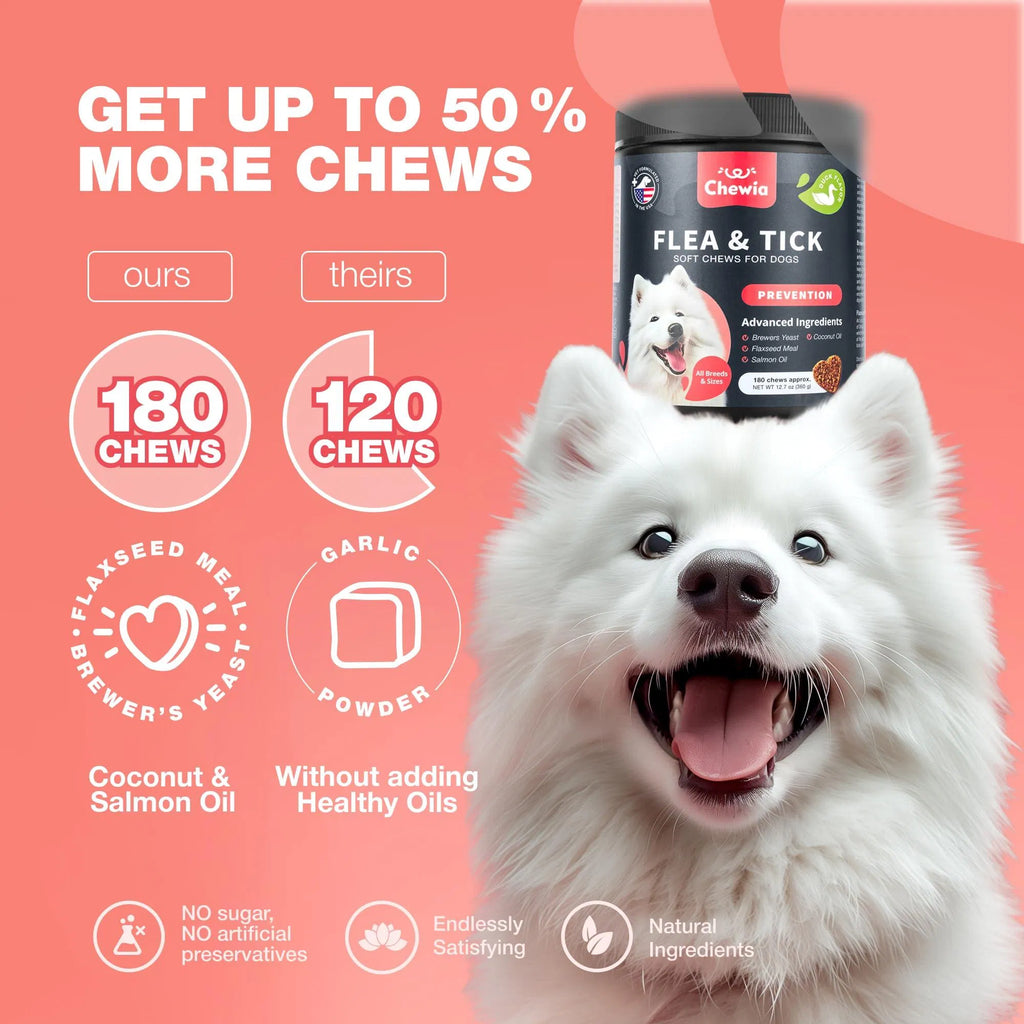 Natural Flea & Tick Prevention Soft Chews for Dogs