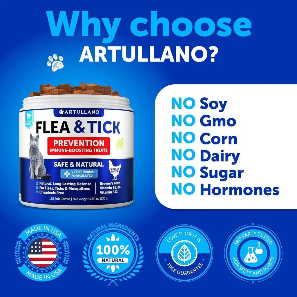 Natural Flea & Tick Prevention for Cats, 135 Soft Chews