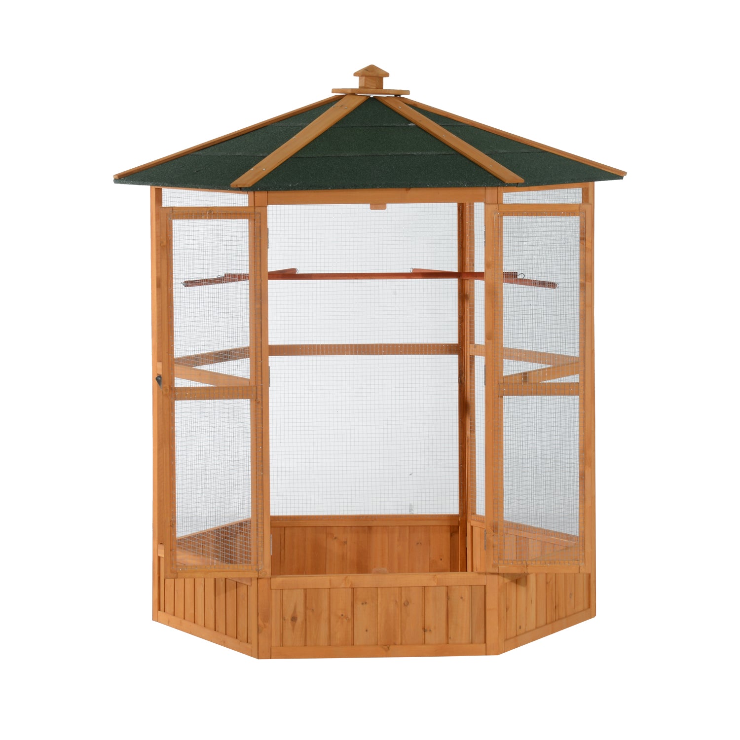69" Hexagonal Outdoor Aviary Flight Bird Cage with Roof