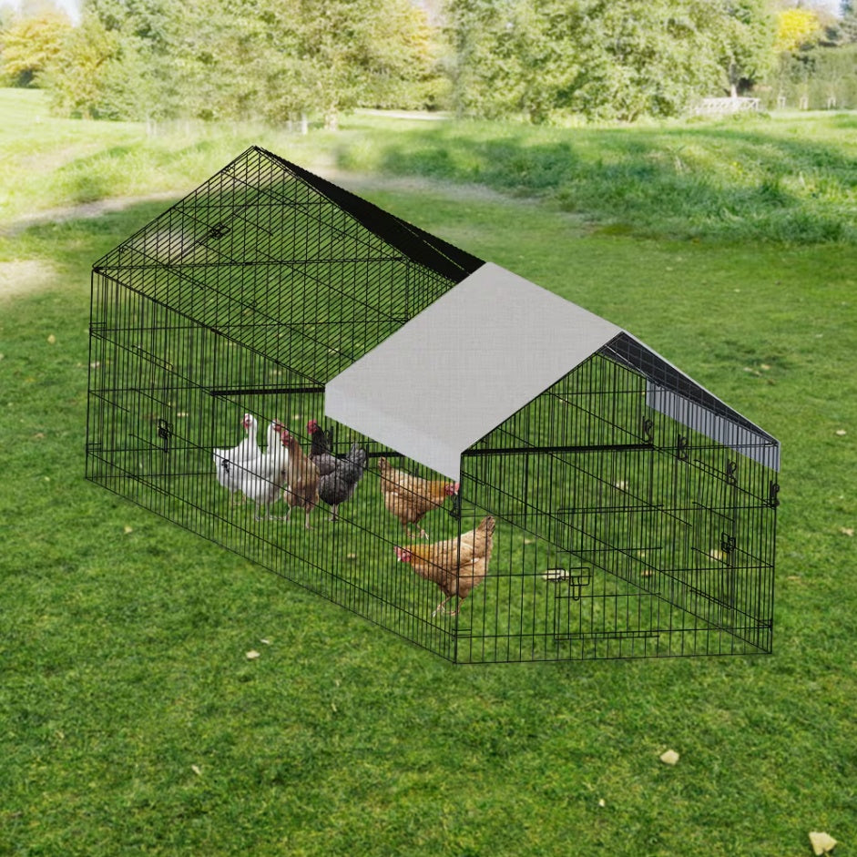 Outdoor Metal Poultry Haven, Black Gray