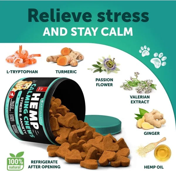 Calming Hemp Chews for Dogs, 120 Count