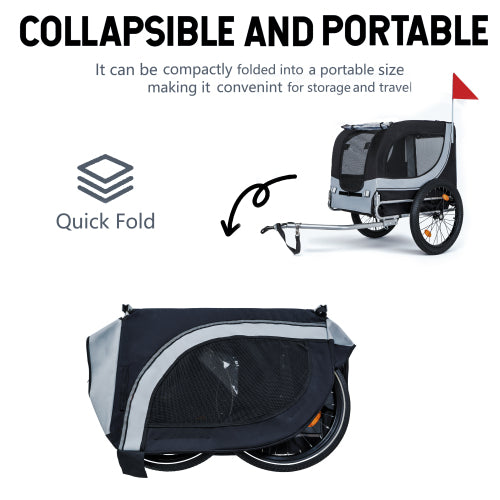 Large Folding All-Terrain Pet Trailer, 100lb Capacity