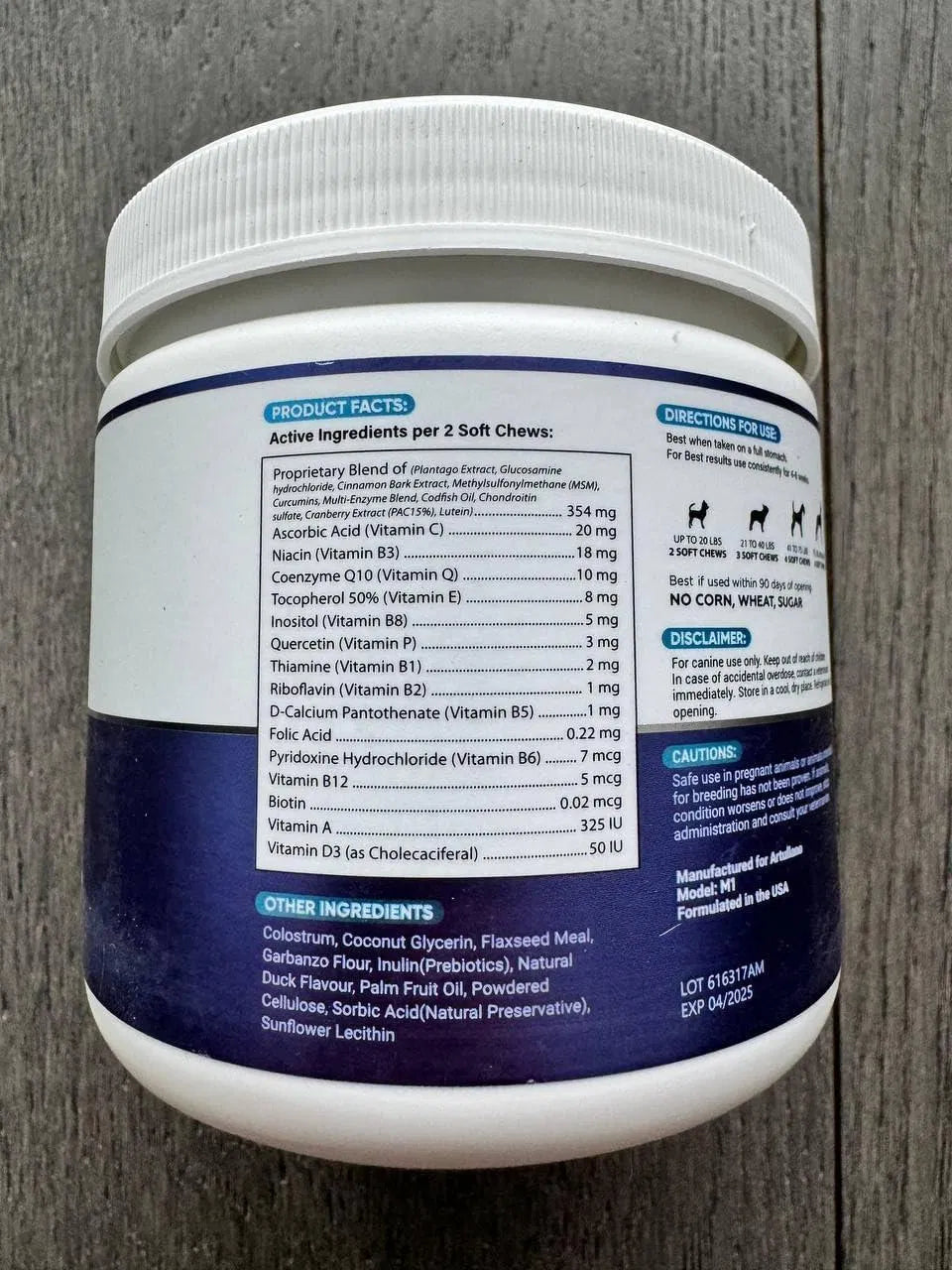 Dog Multivitamin Chews with Glucosamine, 120 Count