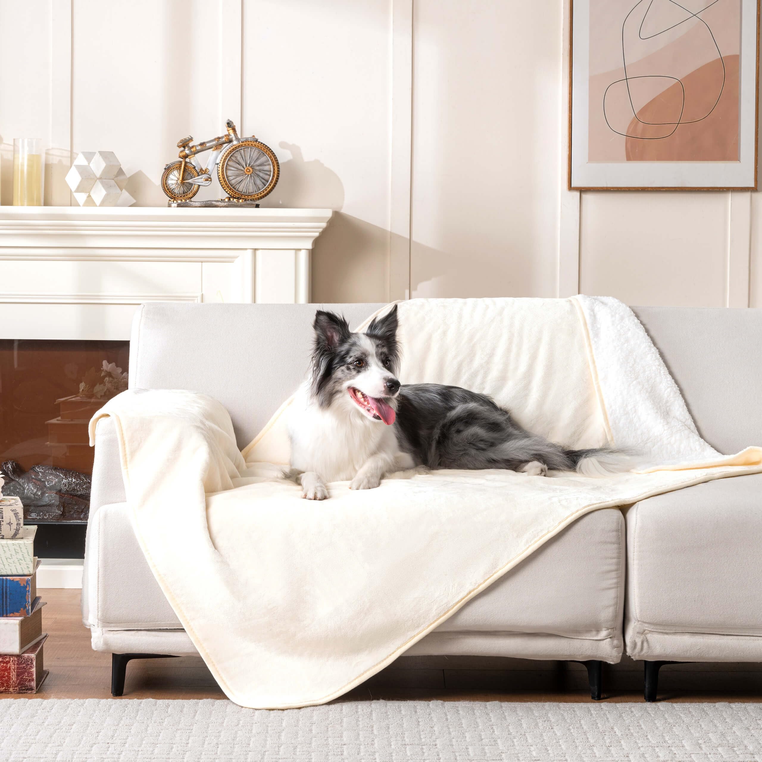 Waterproof Reversible Pet Blanket, 40"x60" Beige