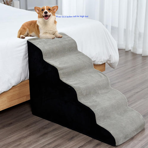 5-Tier Pet Stairs for High Beds, 24-28 Inches