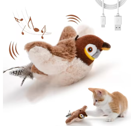 Interactive Flapping Bird Cat Toy USB Rechargeable