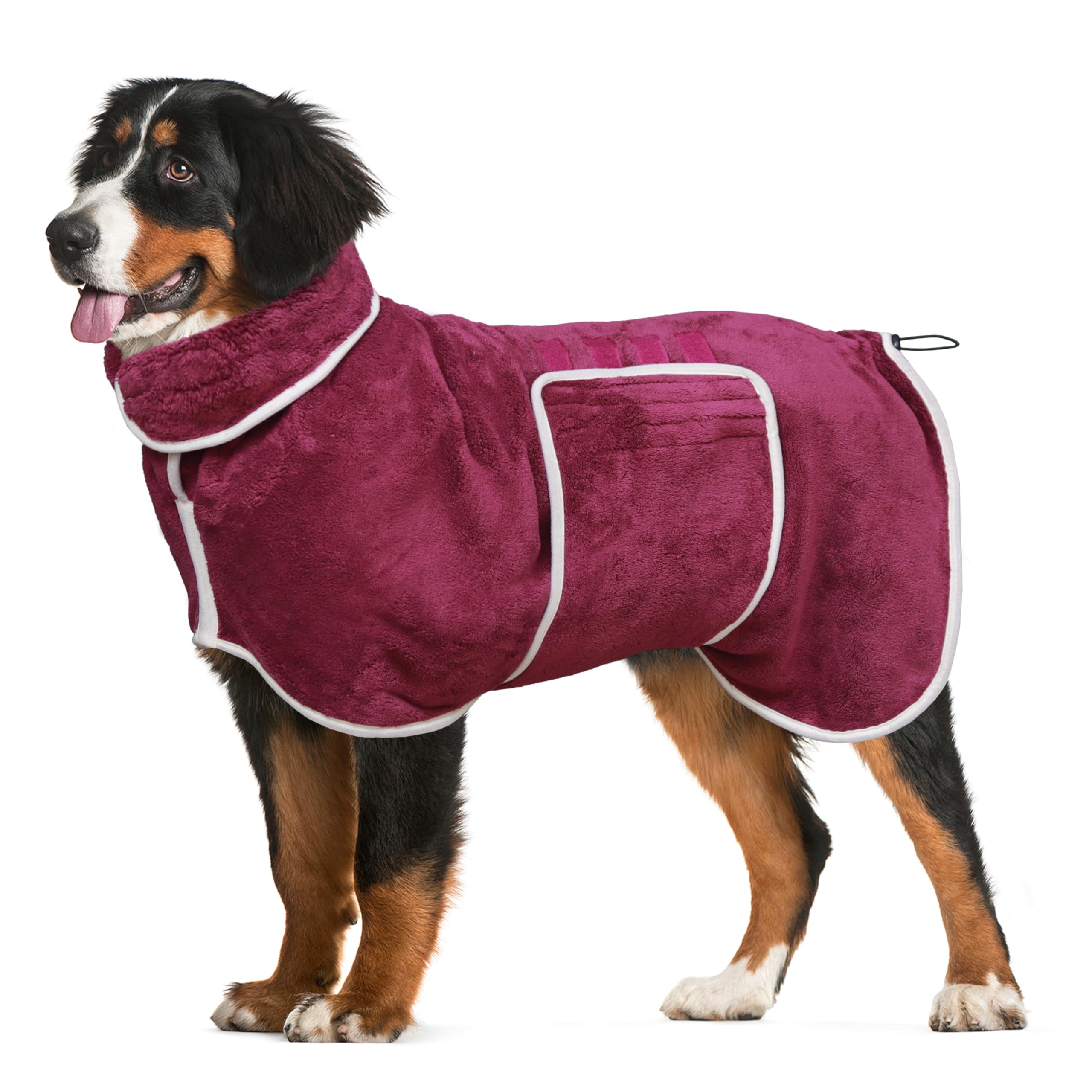 Plush Pet Drying Coat - Purple, Large