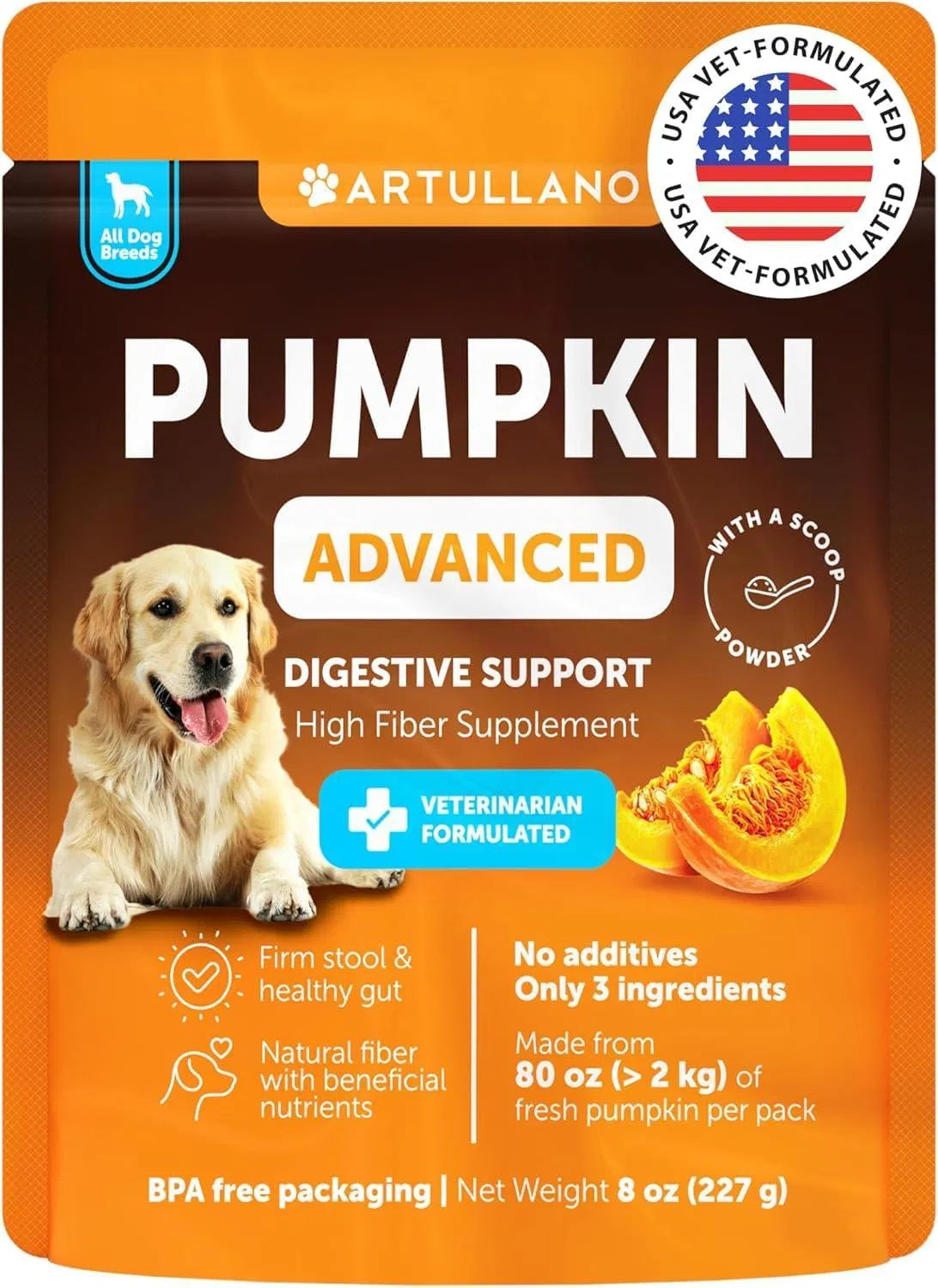 Pumpkin Digestive Support for Dogs, 8 oz