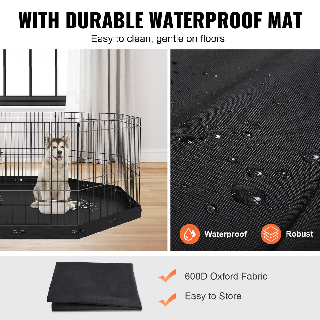 8-Panel Metal Pet Playpen with Ground Stakes, 24" H