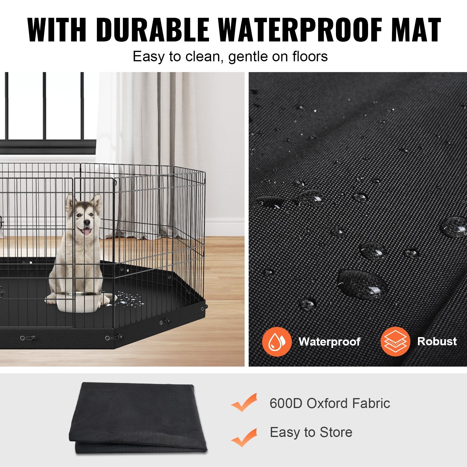 8-Panel Metal Pet Playpen with Ground Stakes, 24" H