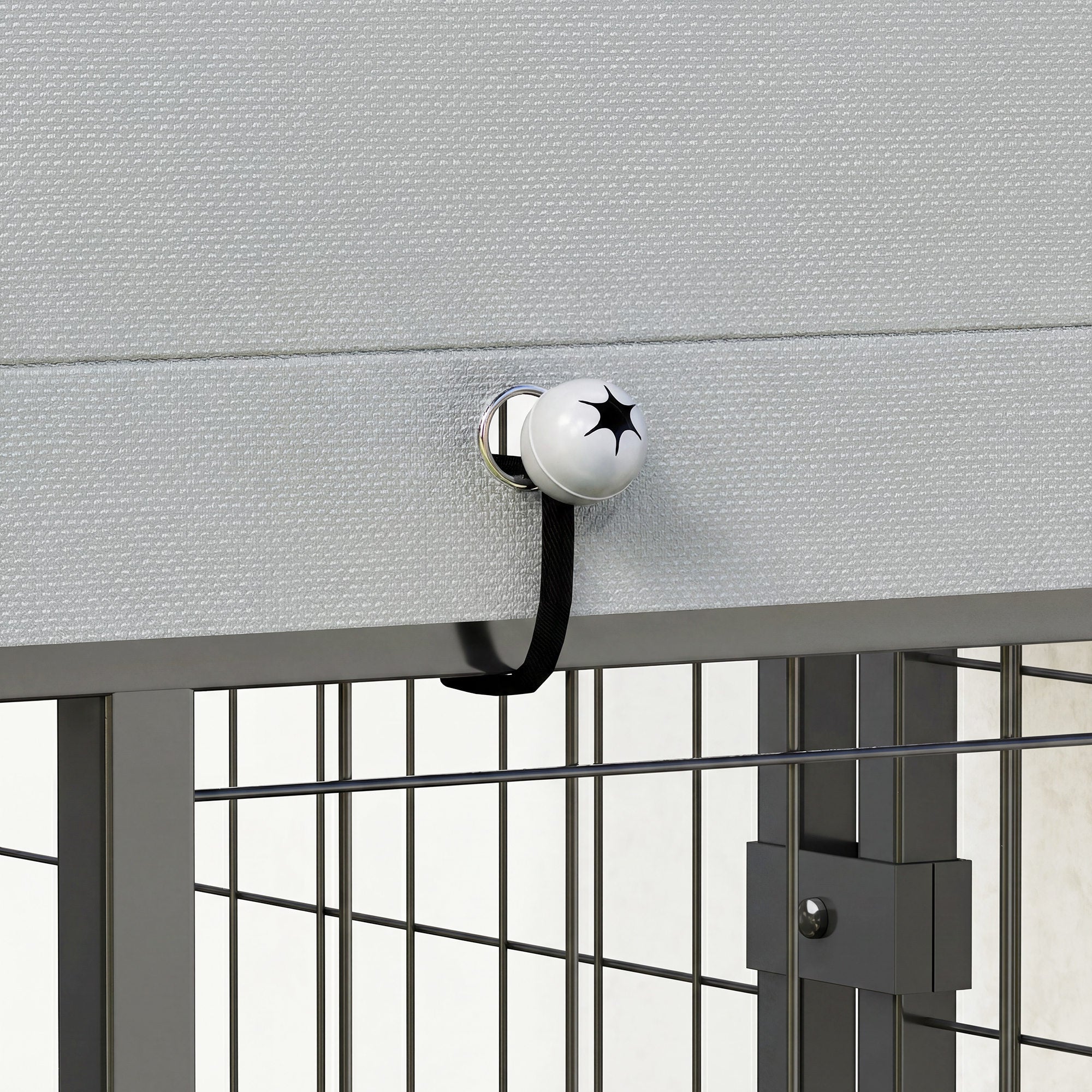 Elite Outdoor Canine Enclosure with Canopy, Silver