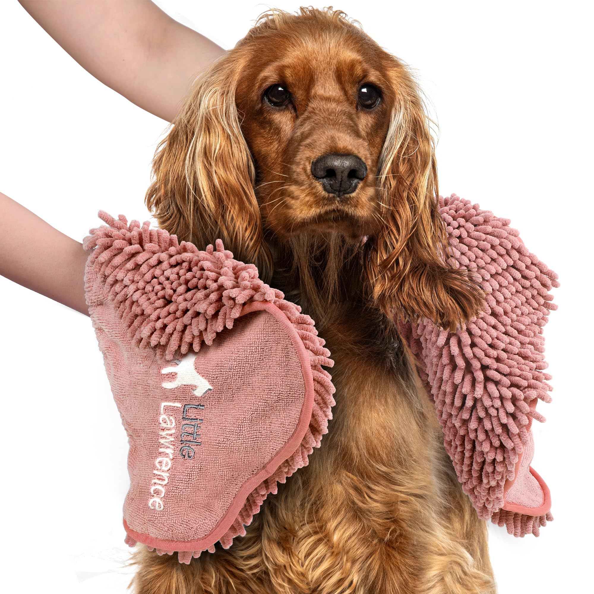 Little Lawrence Dog Towel, Medium 31x14, Rose