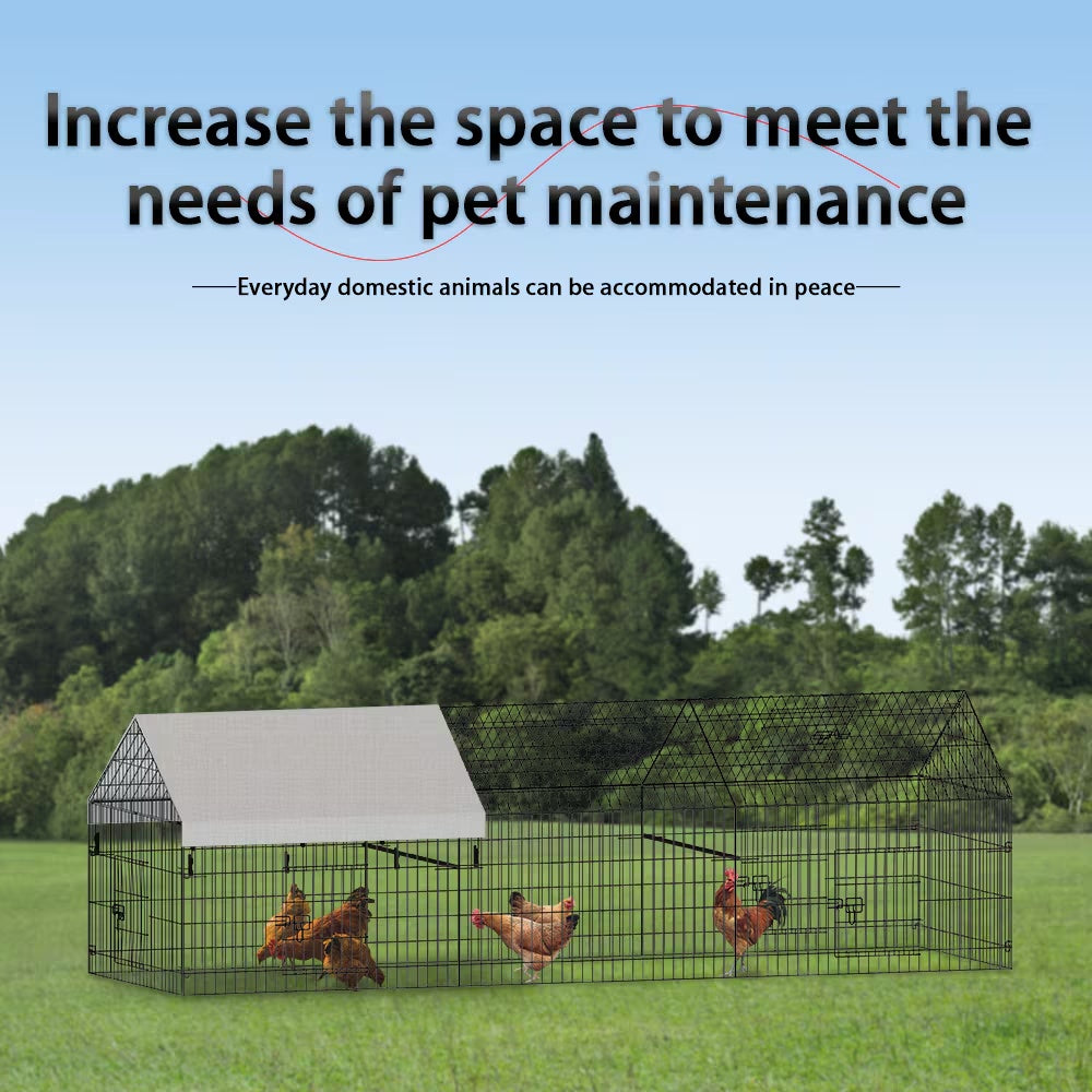 Outdoor Metal Poultry Haven, Black Gray