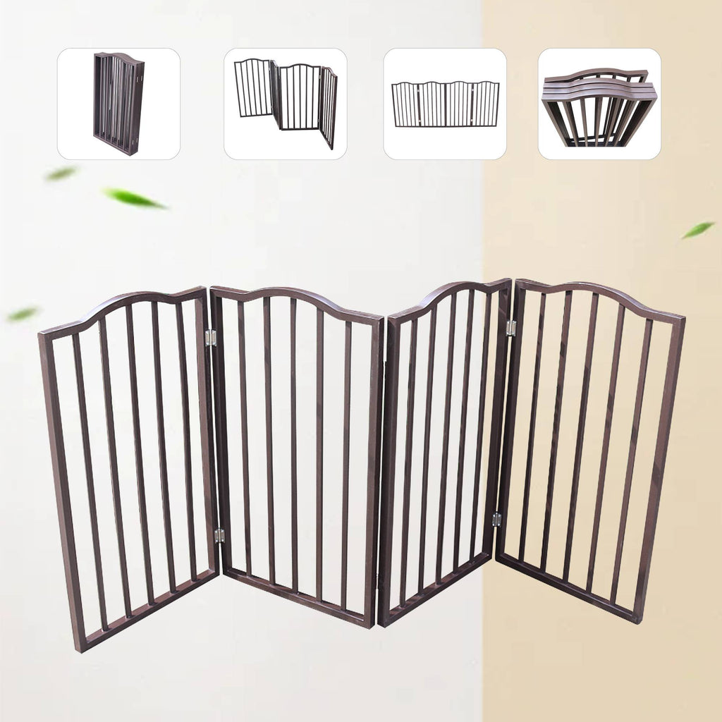 Arc Wooden Folding Pet Gate for Doorways and Stairs