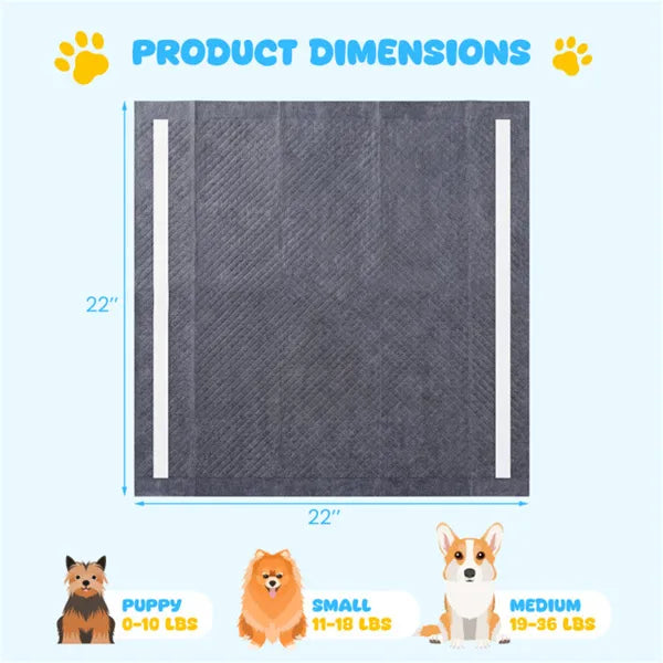 150-Pack Charcoal Pet Training Pads, 24"x24"