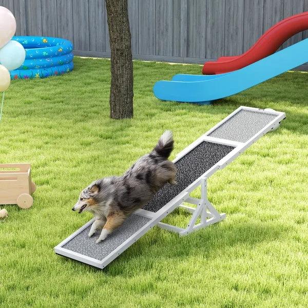 Wooden Agility Seesaw, Weather Resistant, 83 L x 16 W x 14 H