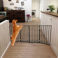 Elegant Folding Pet Gate for Doorways and Stairs, Dark Brown
