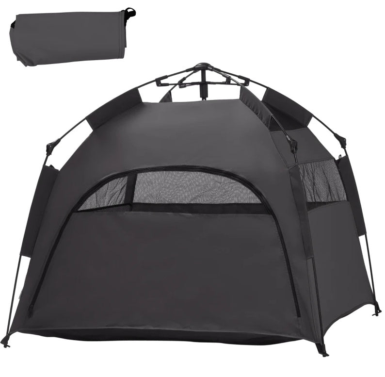 Luxury Pet Tent with Carry Bag, Dark Gray