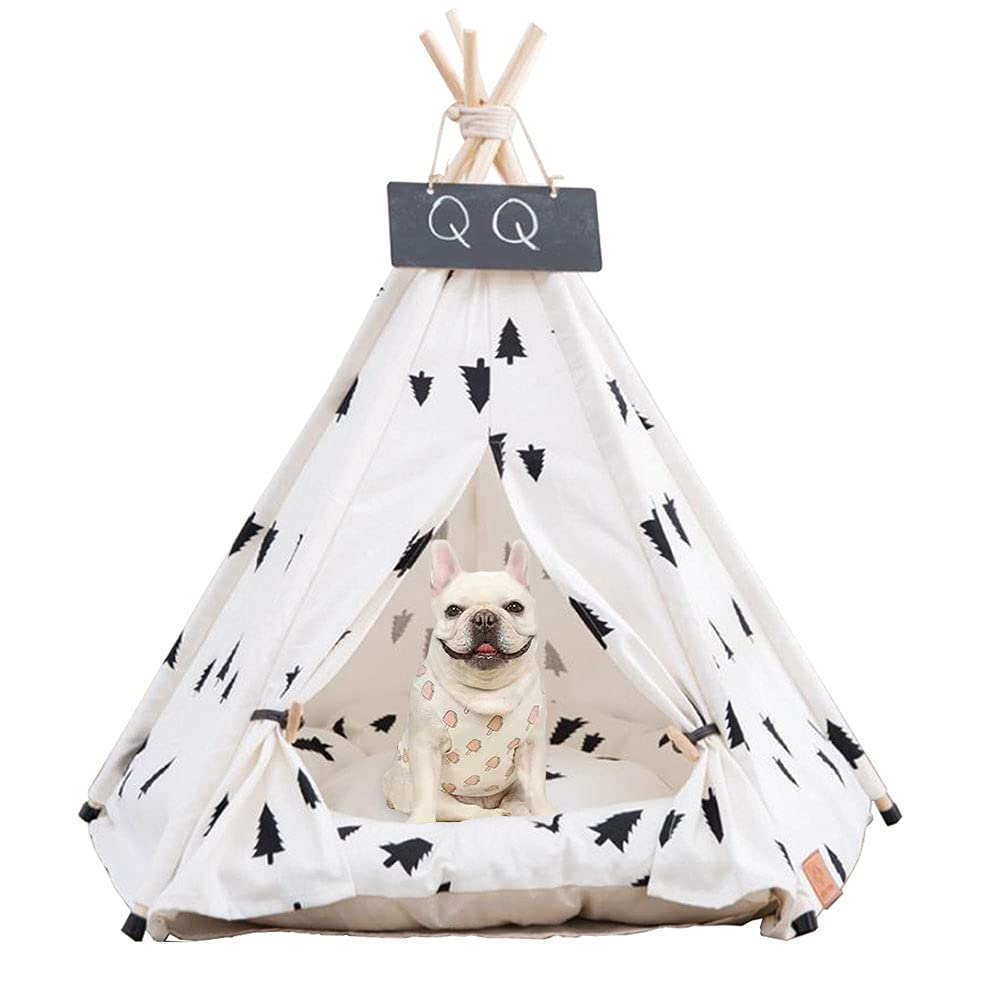 Pet Teepee Tent with Cushion and Blackboard