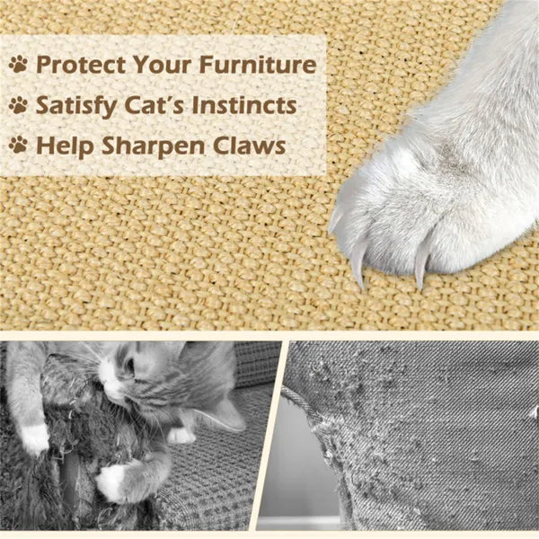 4-Pack 32"x20" Natural Sisal Scratching Mats