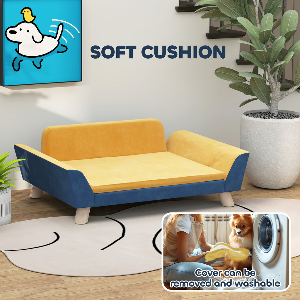 Orange Pet Sofa Bed with Washable Cushion