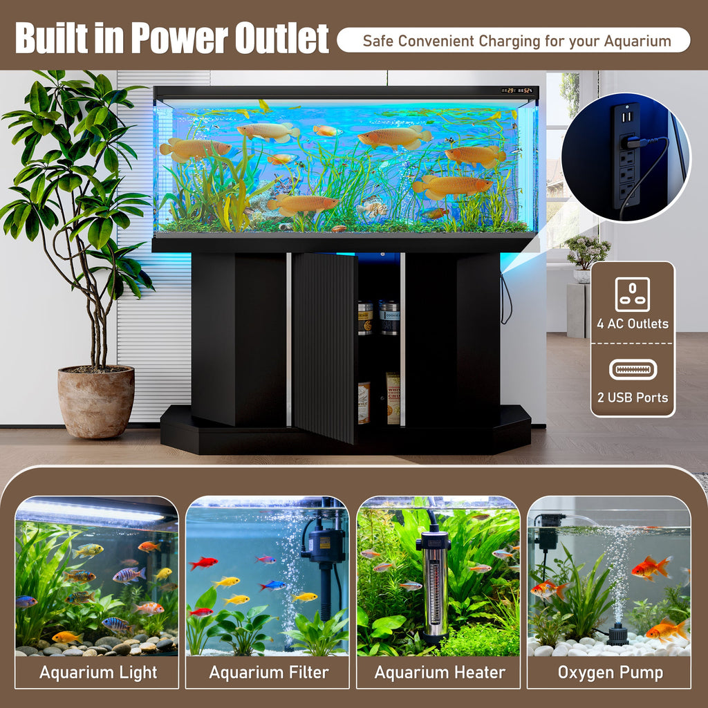 Modern Aquarium Stand, 55-75 Gallon, Power Outlet