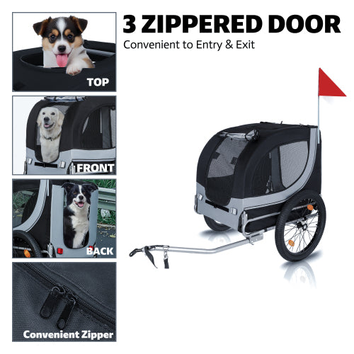 Large Folding All-Terrain Pet Trailer, 100lb Capacity