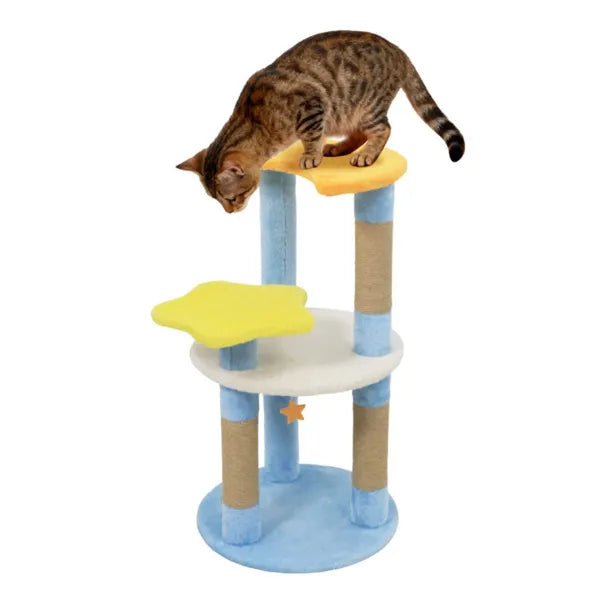 Moon & Star Cat Tree - 29" Blue, 4-Level