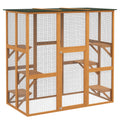 Outdoor Cat Enclosure, 71" L, 6 Ledges, Orange