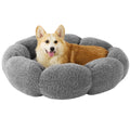 Calming Flower Donut Dog Bed, Large, Grey, 36"