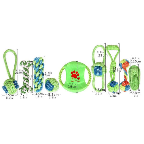 9-Piece Braided Cotton Rope Chew Toy Set