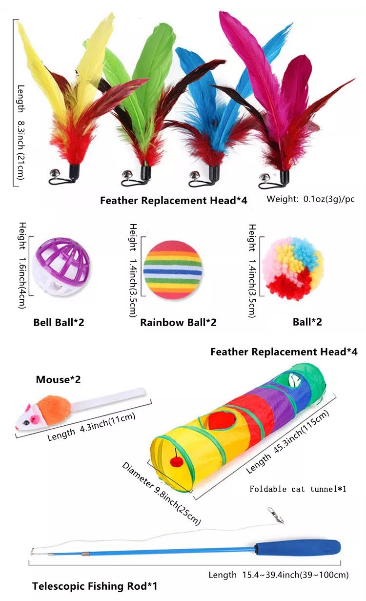 Assorted Cat Toy Collection, 14 Pieces