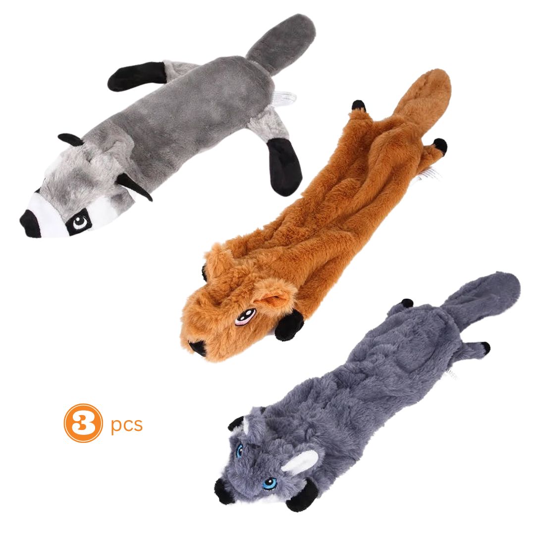 Three-Piece Assorted No-Stuffing Dog Toys
