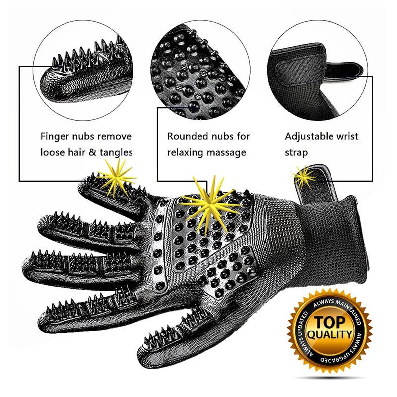 Pet Grooming Gloves, 1 Pair