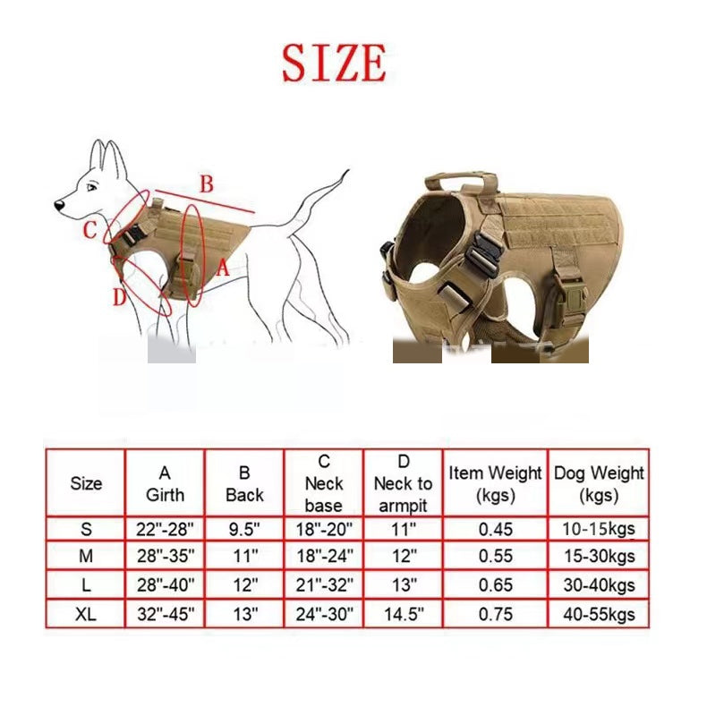 Tactical Canine Harness, Collar, and Leash Set