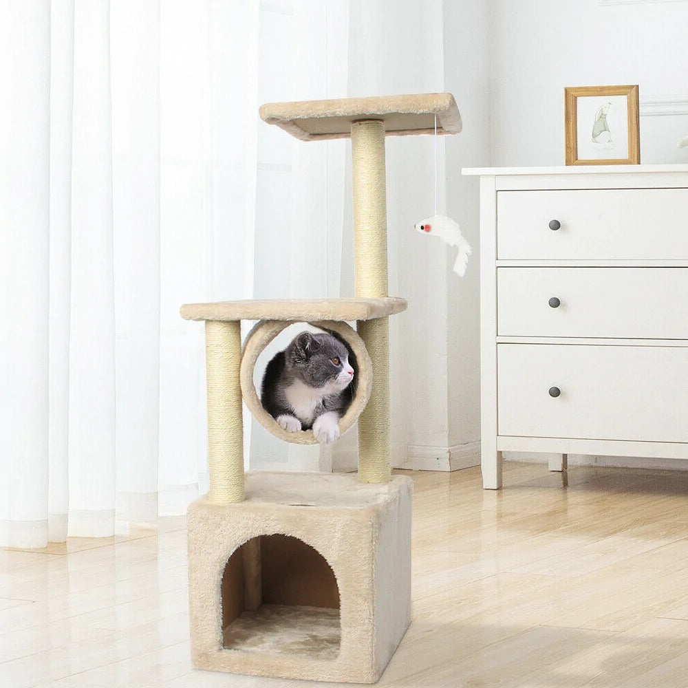 Elevated Cat Tower with Integrated Play