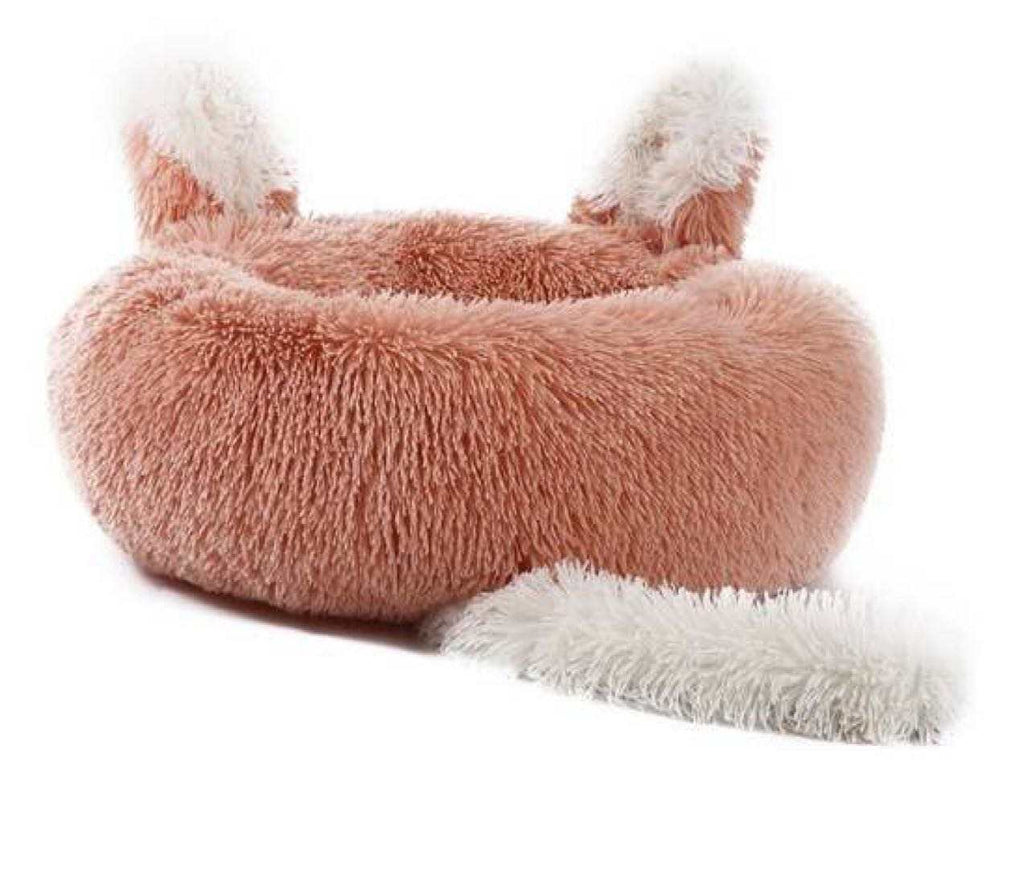 Plush Pet Bed with Ears and Tail, Medium