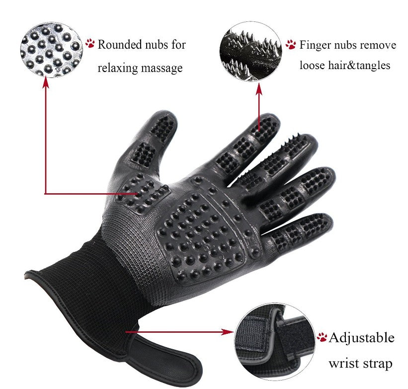 Pet Grooming Gloves, 1 Pair