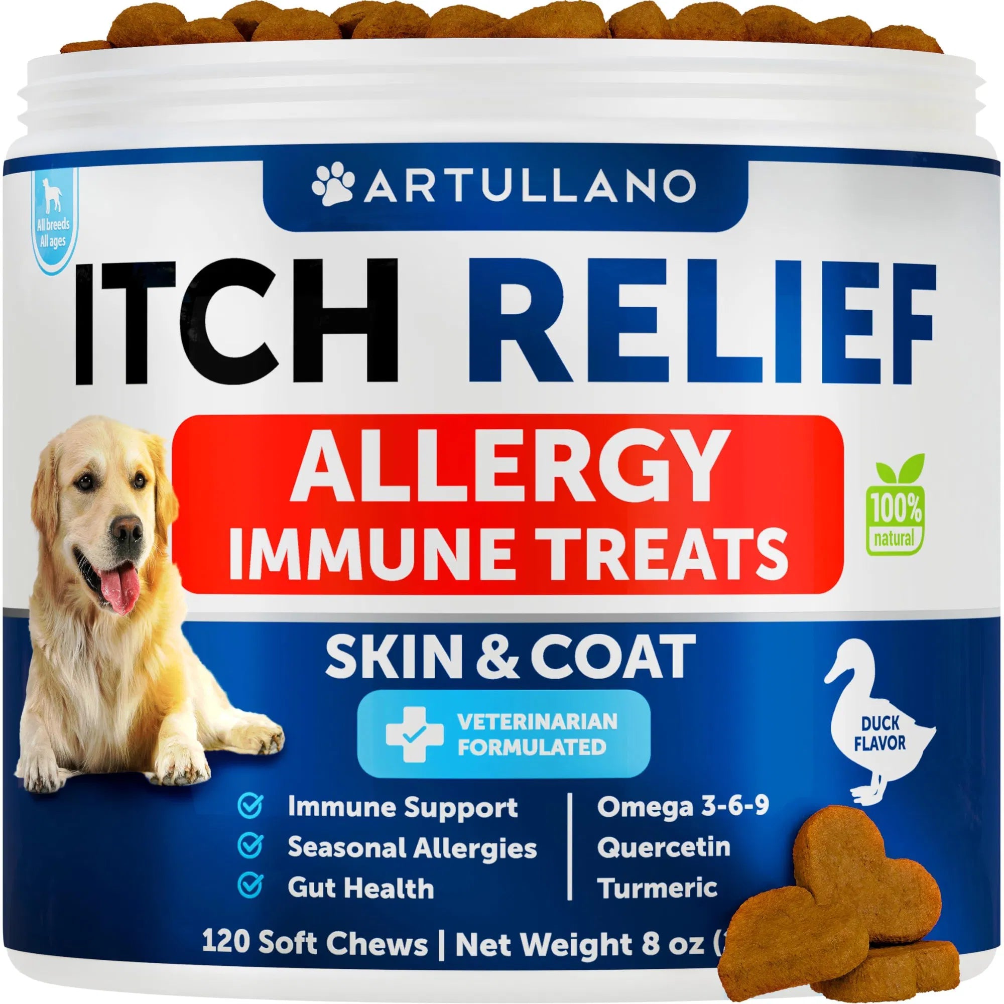 Allergy & Itch Relief Chews for Dogs, 120 Count