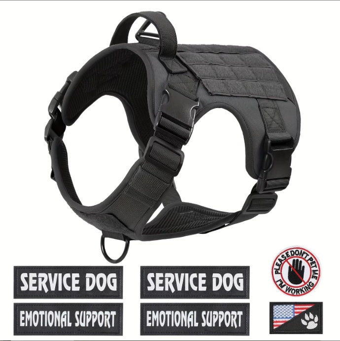 Tactical Service Canine Harness with Reflective Details