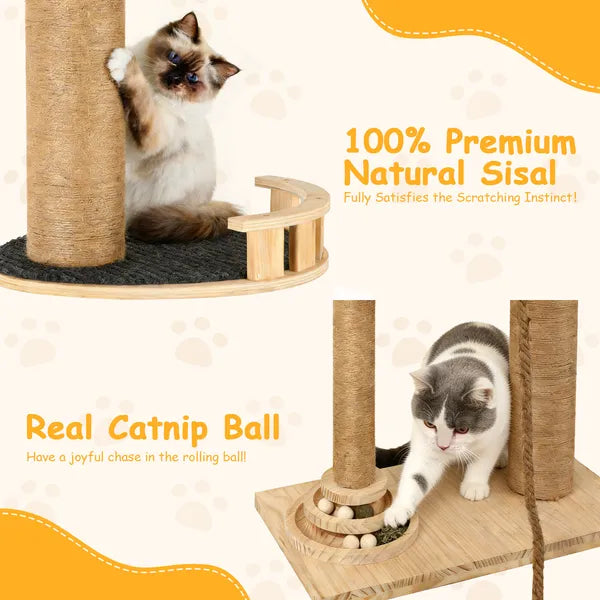6-Level Floor-to-Ceiling Cat Tree with Capsule