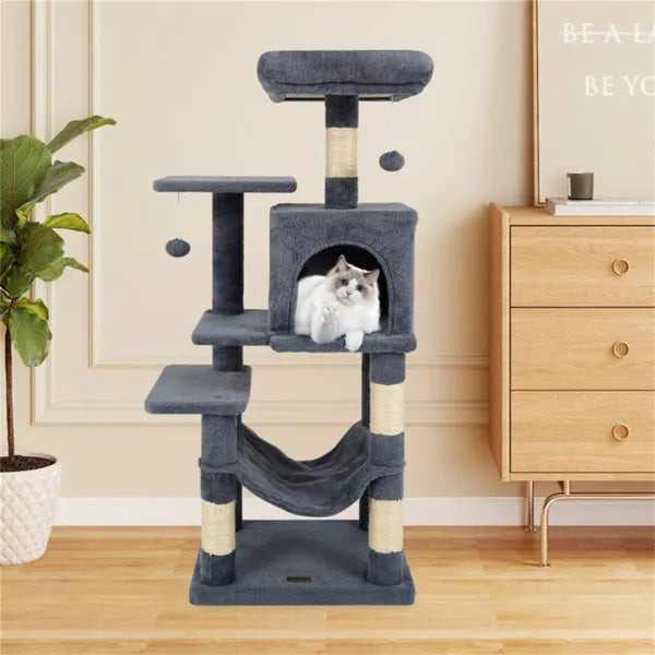 44" Multi-Level Cat Tree with Spacious Top Perch