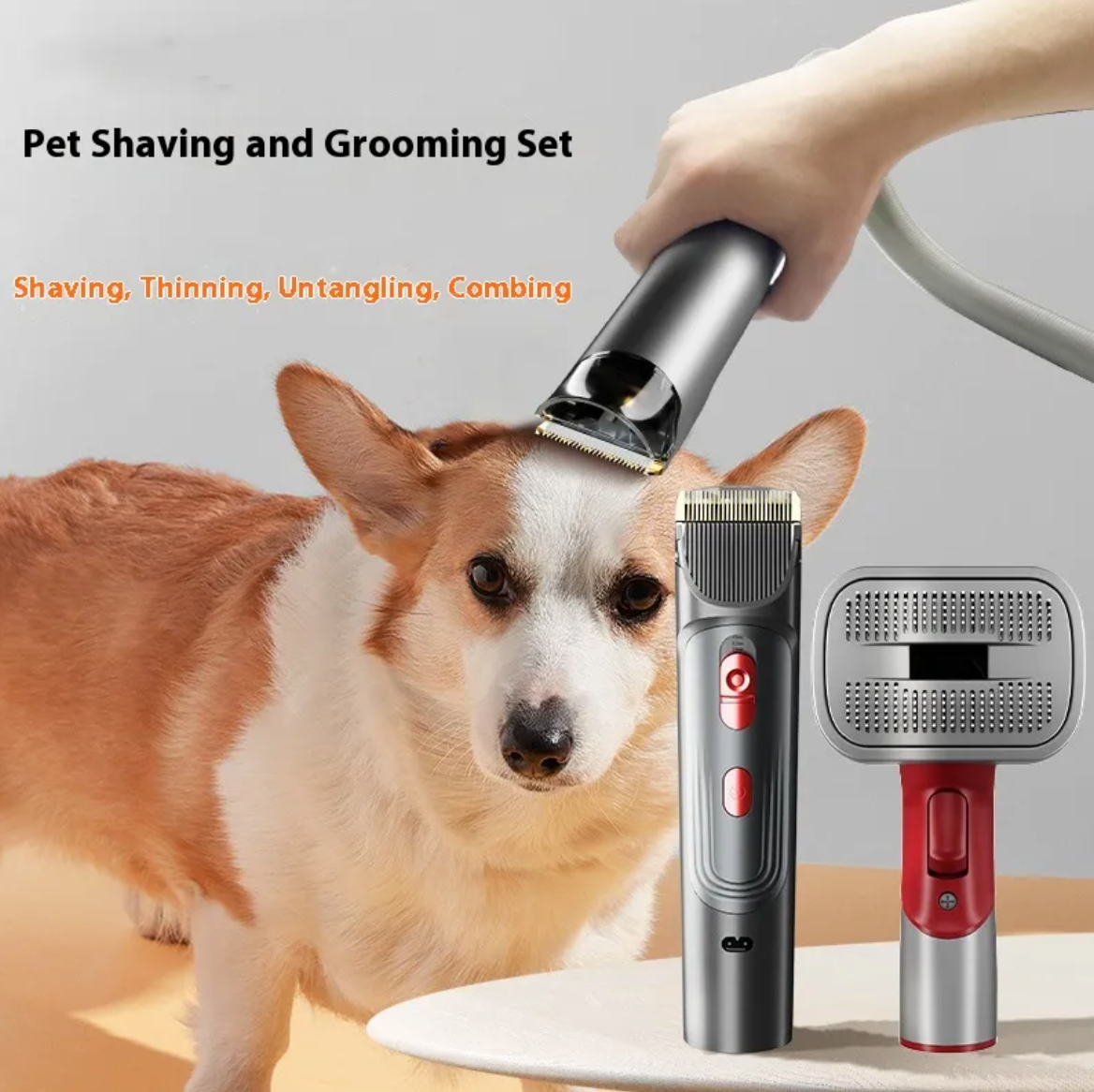 Pet Grooming Comb and Suction Head Set