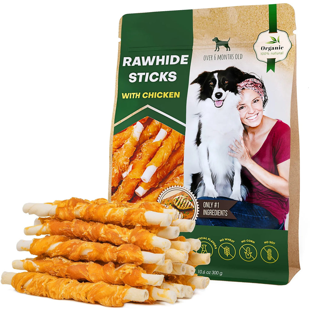 Gourmet Chicken Wrapped Dog Chews - Grain-Free Training Trea