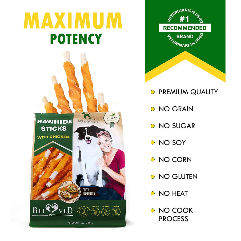 Gourmet Chicken Wrapped Dog Chews - Grain-Free Training Trea