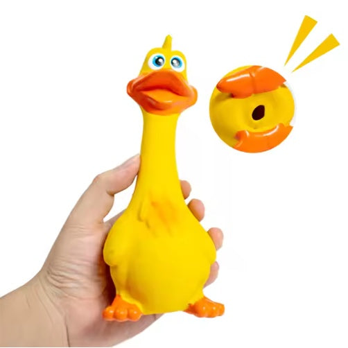 Latex Interactive Duck Squeaky Chew Toy, 18cm